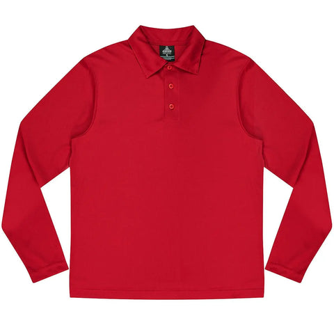 Aussie Pacific Botany Men's Long Sleeve Polo Shirt 1316 Casual Wear Aussie Pacific Red S 