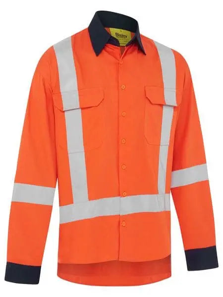 Bisley X Taped Hi Vis Cool Lightweight Cotton Drill Shirt BS6248XT - Allsorts Workwear