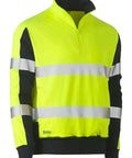 Bisley Taped Two Tone Hi Vis Contrast Stretchy 1/4 Zip Pullover BK6817T - Allsorts Workwear