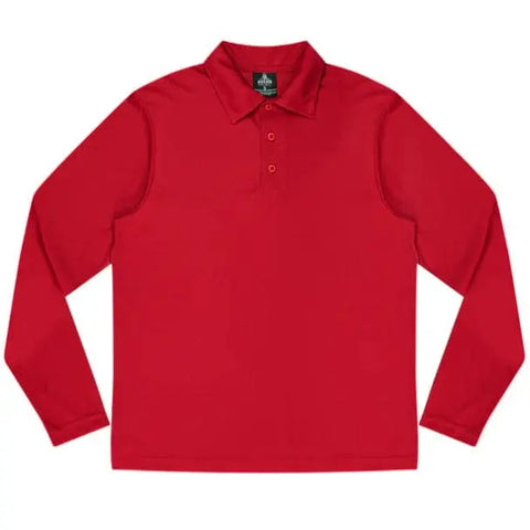 Aussie Pacific Botany Kids Long Sleeve Polo Shirt 3316 Casual Wear Aussie Pacific Red 4 