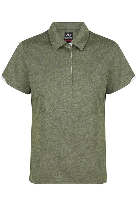Aussie Pacific Ladies Morris Polo Shirt 2317  Aussie Pacific ARMY GREEN/WHITE 6 