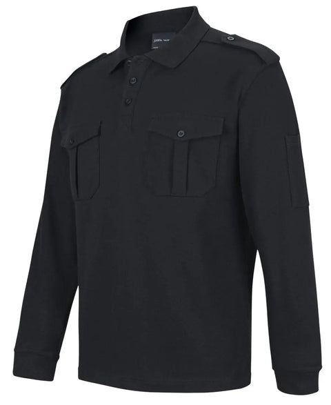 Jb's Long Sleeve Epaulette Polo Shirt 210EL - Allsorts Workwear