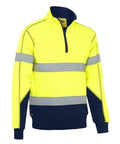 Bisley Taped Hi Vis 1/4 Zip Fleece Pullover With Sherpa Lining BK6987T - Allsorts Workwear
