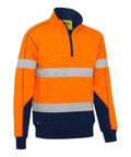 Bisley Taped Hi Vis 1/4 Zip Fleece Pullover With Sherpa Lining BK6987T - Allsorts Workwear