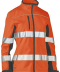Bisley Women's Taped Two Tone Hi Vis Soft Shell Jacket BJL6059T - Allsorts Workwear