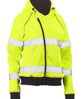 Bisley Women's Taped Hi Vis Fleece Zip Front Hoodie With Sherpa Lining BKL6819T - Allsorts Workwear