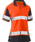 Bisley Women's Taped Two Tone Hi Vis V-neck Polo Shirt BKL1225T - Allsorts Workwear