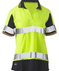 Bisley Women's Taped Two Tone Hi Vis V-neck Polo Shirt BKL1225T - Allsorts Workwear