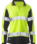 Women's Taped Two Tone Hi Vis V-neck Polo Shirt BKL6225T - Allsorts Workwear