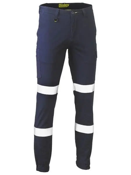 Bisley Taped Biomotion Stretch Cotton Drill Cargo Cuffed Pants BPC6028T - Allsorts Workwear