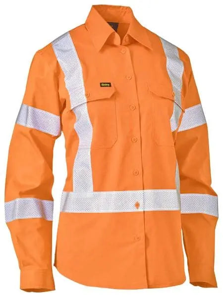 Women's X Taped Biomotion Hi Vis Cool Lightweight Drill Shirt BL6166XT - Allsorts Workwear
