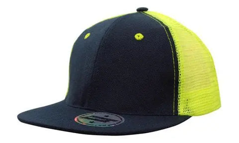 Headwear Hi-viz Mesh Back Flat Peak Cap X12 - 3818 - Allsorts Workwear