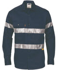Dnc Workwear Hi-vis Cool-breeze Long Sleeve Cotton Shirt With Generic Reflective Tape - 3967 - Allsorts Workwear