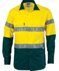 Dnc Workwear Hi-vis Cool-breeze Long Sleeve Cotton Shirt With Generic Reflective Tape - 3966 - Allsorts Workwear