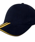 Headwear Bhc 2 Stripe Peak & Sandwich Cap X12 - 4074 - Allsorts Workwear