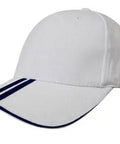 Headwear Bhc 2 Stripe Peak & Sandwich Cap X12 - 4074 - Allsorts Workwear