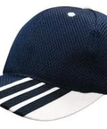 Headwear Sandwich Mesh W/peak Stripes Cap X12 - 4109 - Allsorts Workwear