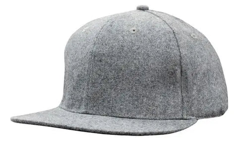 Headwear Grey Marle Flannel Flat Peak Cap X12 - 4135 - Allsorts Workwear