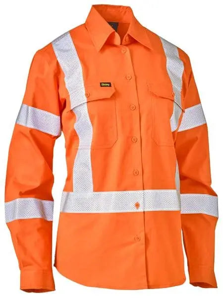 Women's X Taped Biomotion Hi Vis Cool Lightweight Drill Shirt BL6166XT - Allsorts Workwear