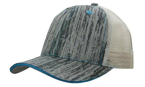 Headwear Woodprint Poly Twill Mesh Cap X12 - 4143 - Allsorts Workwear