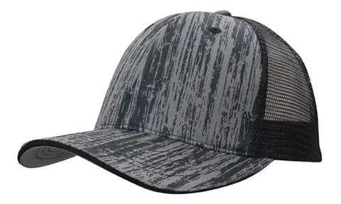 Headwear Woodprint Poly Twill Mesh Cap X12 - 4144 - Allsorts Workwear