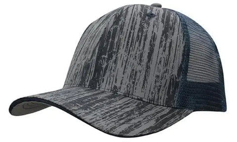 Headwear Woodprint Poly Twill Mesh Cap X12 - 4144 - Allsorts Workwear