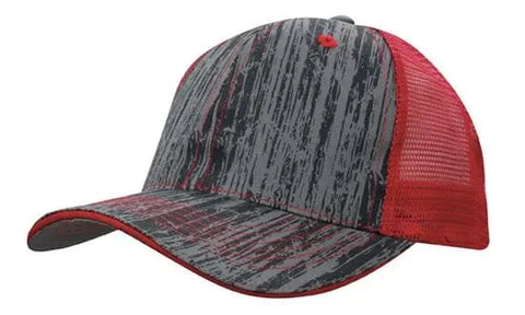 Headwear Woodprint Poly Twill Mesh Cap X12 - 4144 - Allsorts Workwear