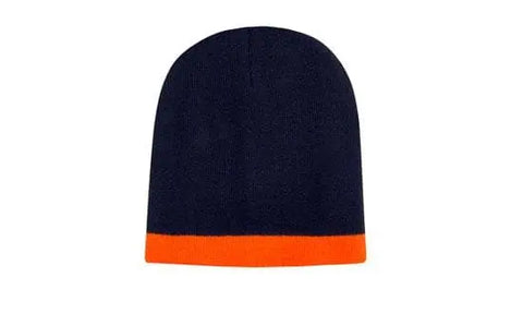 Headwear Acrylic Two Tone Roll Down Beanie X12 - 4188 - Allsorts Workwear