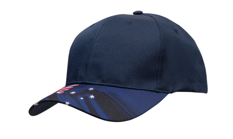 Headwear Breathable P/twill Cap W/aust Flag  X12 - 4190 - Allsorts Workwear