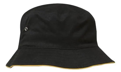 Headwear Bucket Hat With Sandwich Trim Brushed Heavy Sports Twill  *no Sandwich* X12 - Allsorts Workwear