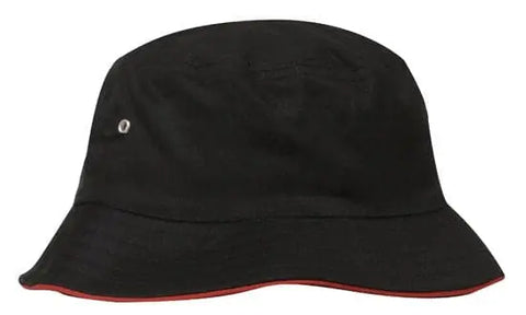 Headwear Bucket Hat With Sandwich Trim Brushed Heavy Sports Twill  *no Sandwich* X12 - Allsorts Workwear