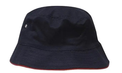 Headwear Bucket Hat With Sandwich Trim Brushed Heavy Sports Twill  *no Sandwich* X12 - Allsorts Workwear