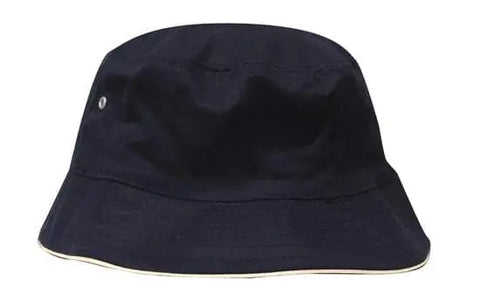Headwear Bucket Hat With Sandwich Trim Brushed Heavy Sports Twill  *no Sandwich* X12 - Allsorts Workwear