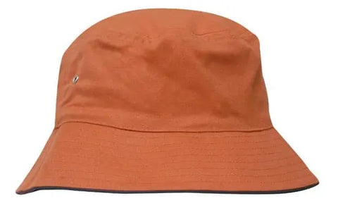 Headwear Bucket Hat With Sandwich Trim Brushed Heavy Sports Twill  *no Sandwich* X12 - Allsorts Workwear