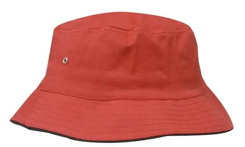 Headwear Bucket Hat With Sandwich Trim Brushed Heavy Sports Twill  *no Sandwich* X12 - Allsorts Workwear
