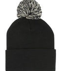 Headwear Knitted Acrylic Beanie With Pom Pom X12 - 4256 - Allsorts Workwear