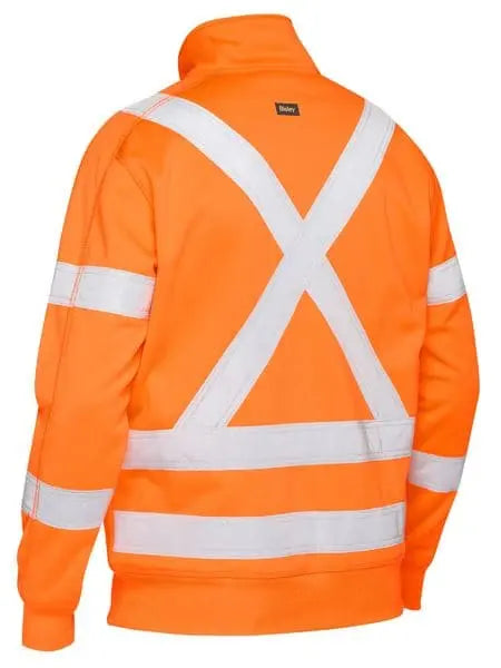 Bisley X Taped Hi Vis 1/4 Zip Pullover Vic Rail Orange BK6814XT - Allsorts Workwear