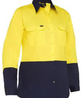 Bisley Women's Lightweight Hi Vis Cotton Drill Shirt BL6895 - Allsorts Workwear