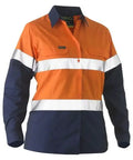 Women's Taped Two Tone Hi Vis Recycled Drill Shirt BL6996T - Allsorts Workwear