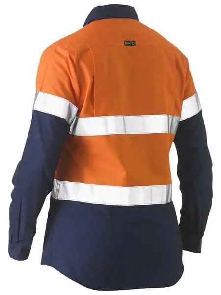 Women's Taped Two Tone Hi Vis Recycled Drill Shirt BL6996T - Allsorts Workwear