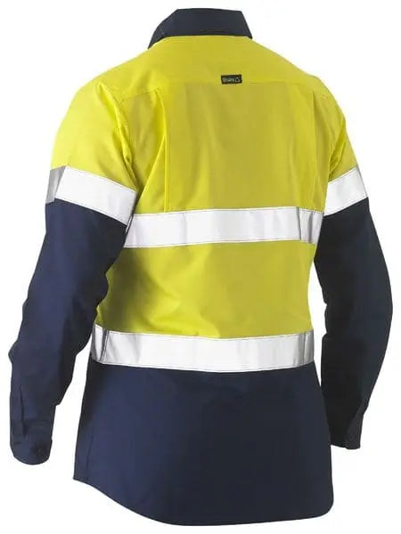 Women's Taped Two Tone Hi Vis Recycled Drill Shirt BL6996T - Allsorts Workwear