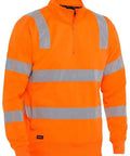 Bisley Taped Hi Vis 1/4 Zip Taped Pullover Rail Orange BK6814T - Allsorts Workwear