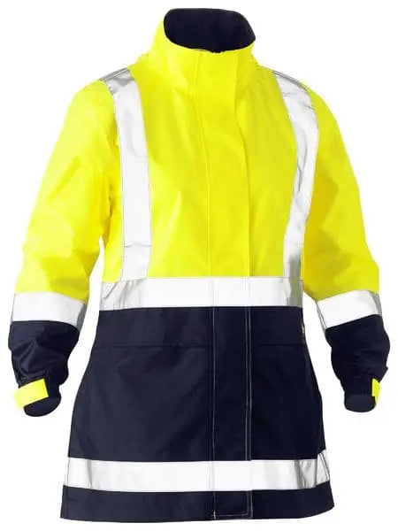 Bisley Women's Taped Hi Vis Recycled Rain Shell Jacket BJL6766T - Allsorts Workwear