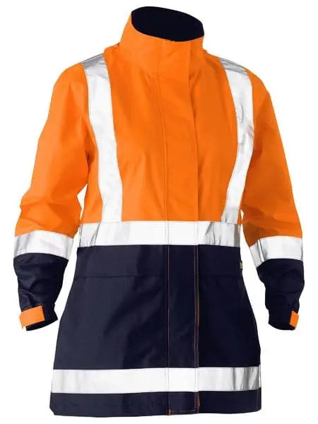 Bisley Women's Taped Hi Vis Recycled Rain Shell Jacket BJL6766T - Allsorts Workwear