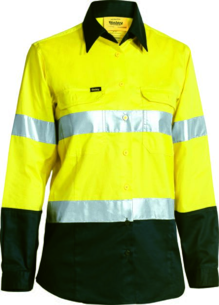 Bisley Workwear Women's 3m Taped Cool Lightweight Hi Vis Shirt BL6896 - Allsorts Workwear