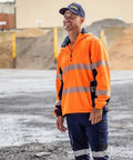 Bisley Taped Hi Vis Liquid Repellent Fleece Hoodie BJ6517T - Allsorts Workwear