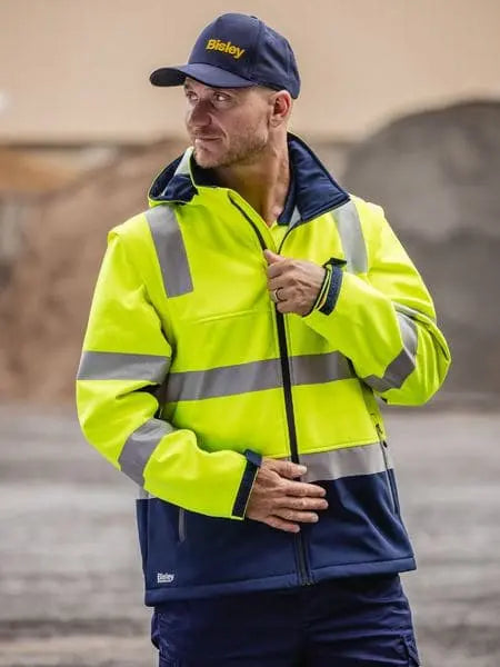 Bisley Taped Two Toned Hi Vis 3 in 1 Softshell Jacket BJ6078T - Allsorts Workwear