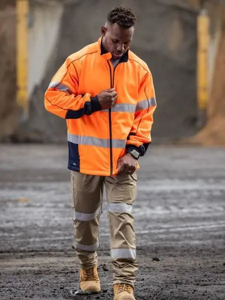 Bisley Men's Taped Hi Vis Zip Front Fleece BK6611T - Allsorts Workwear