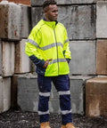 Bisley Men's Taped Hi Vis Zip Front Fleece BK6611T - Allsorts Workwear