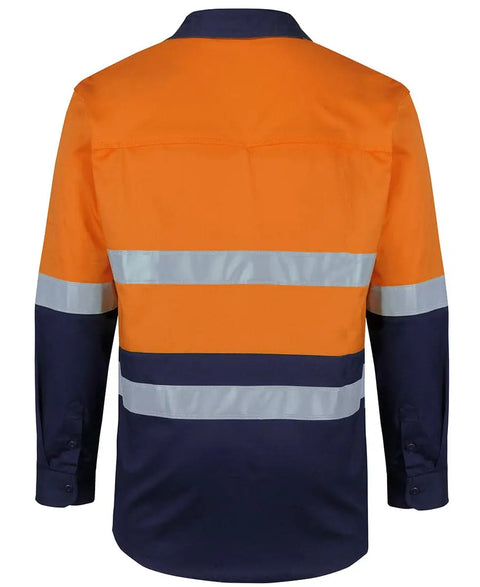 Hi Vis (D+n) L/s Stretch Work Shirt With Tape 6DSWL Metro Workwear.